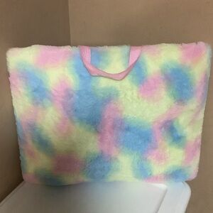 Pastel Tie-Dye Faux Fur Carry Along Lap Desk. Preloved